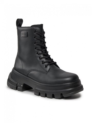 Tommy Jeans Turistická obuv Tjw Chunky Leather Boot EN0EN02503 Černá