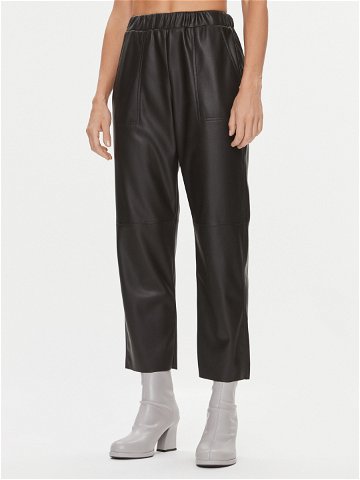 MAX & Co Kalhoty z imitace kůže Creatico 77840723 Černá Relaxed Fit