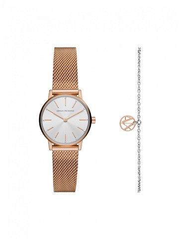 Armani Exchange Sada hodinek a náramek Lola AX7121 Zlatá