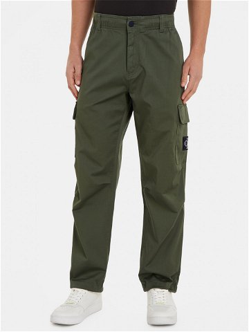 Calvin Klein Jeans Kalhoty z materiálu Essential J30J324537 Zelená Regular Fit