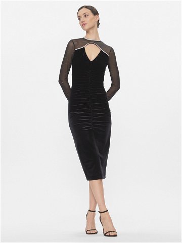 Nissa Koktejlové šaty RS14361 Černá Slim Fit