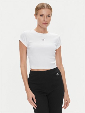 Calvin Klein Jeans T-Shirt J20J218337 Bílá Slim Fit