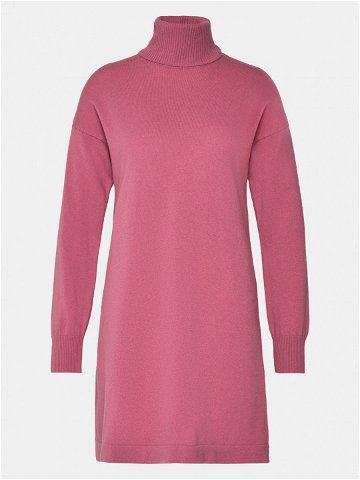 Sisley Úpletové šaty 1044MV00L Růžová Slim Fit