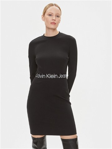 Calvin Klein Jeans Každodenní šaty Logo Elastic J20J222518 Černá Regular Fit