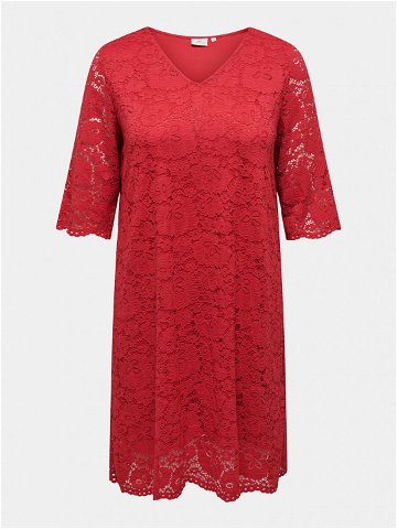 ONLY Carmakoma Koktejlové šaty Summer 15309315 Červená Regular Fit