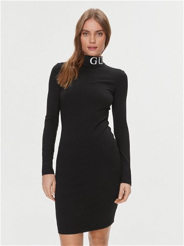 Guess Každodenní šaty Giulia V4RK01 MC04N Černá Slim Fit
