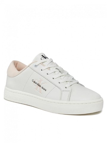 Calvin Klein Jeans Sneakersy Classic Cupsole Lowlaceup Lth Wn YW0YW01444 Bílá