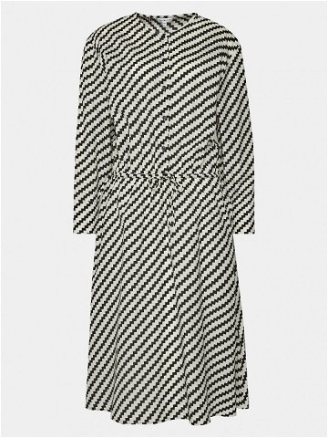 Tommy Hilfiger Každodenní šaty Zigzag Waisted Midi Dress WW0WW41157 Bílá Regular Fit