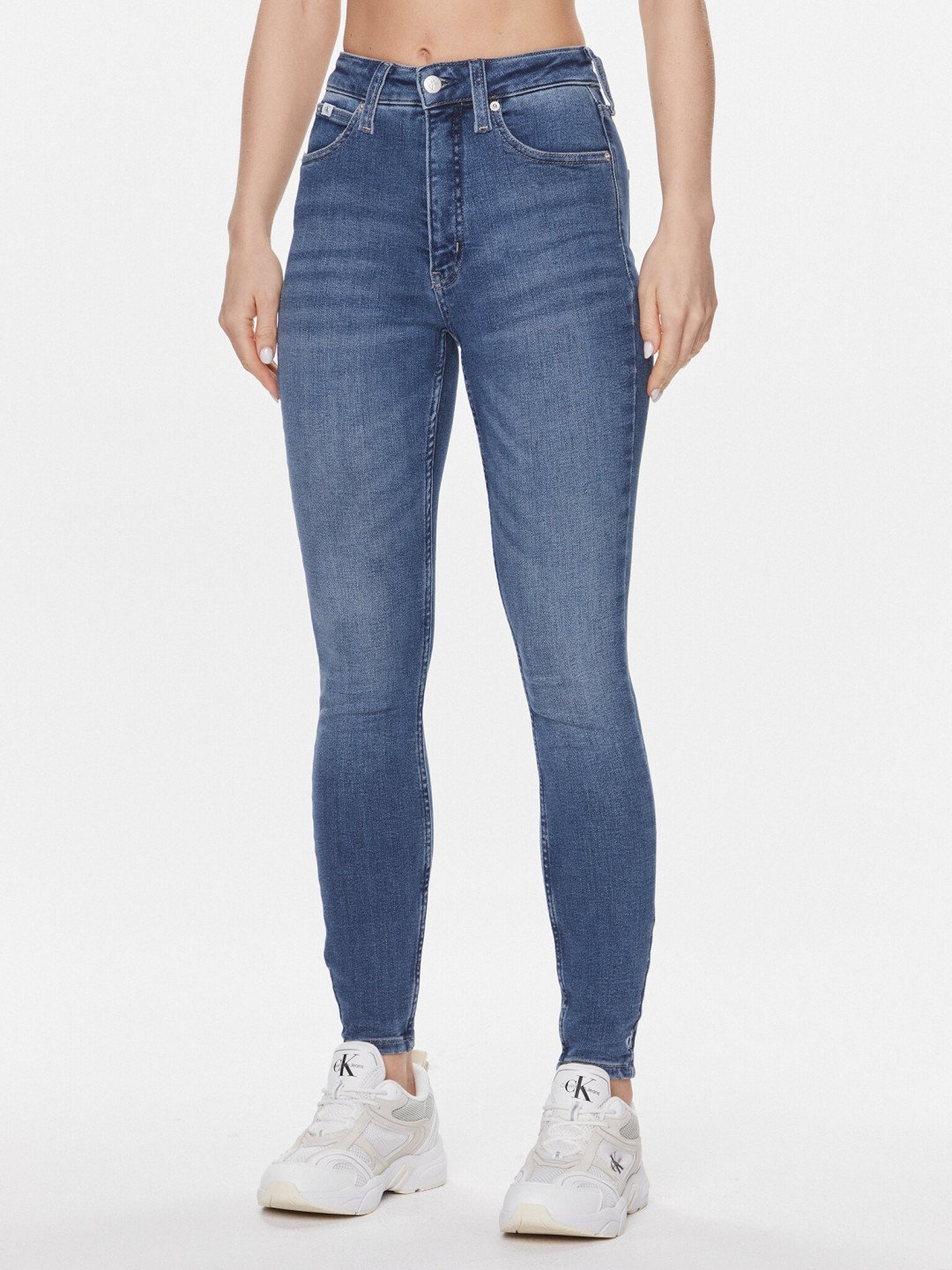 Calvin Klein Jeans Jeansy J20J222144 Modrá Super Skinny Fit