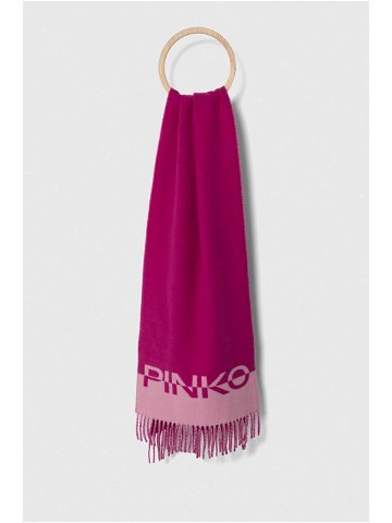 Vlněná šála Pinko fialová barva