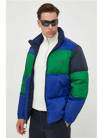 Oboustranná bunda Armani Exchange pánská tmavomodrá barva zimní