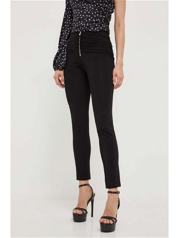 Kalhoty Pinko dámské černá barva přiléhavé medium waist