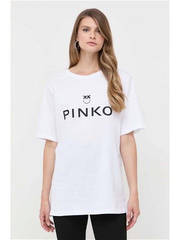 Bavlněné tričko Pinko bílá barva