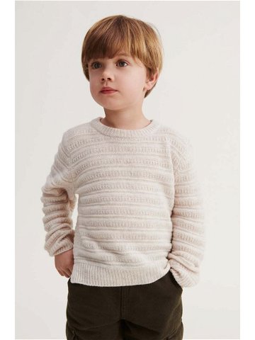 Dětský svetr s příměsí vlny Liewood béžová barva lehký