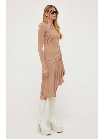 Šaty Pinko béžová barva mini
