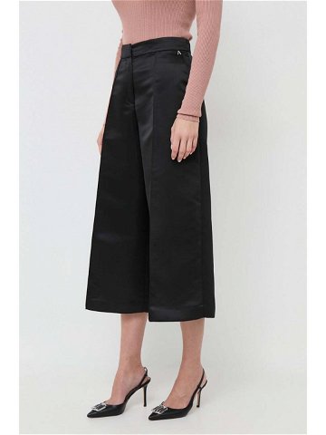 Kalhoty Twinset dámské černá barva střih culottes high waist