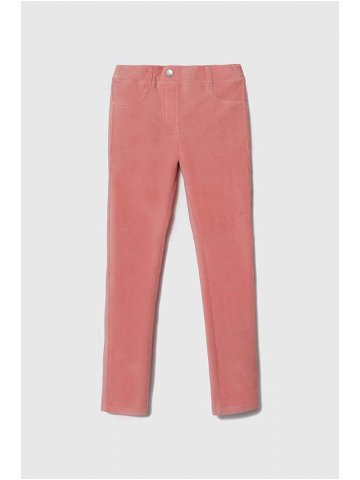 Dětské kalhoty United Colors of Benetton růžová barva hladké