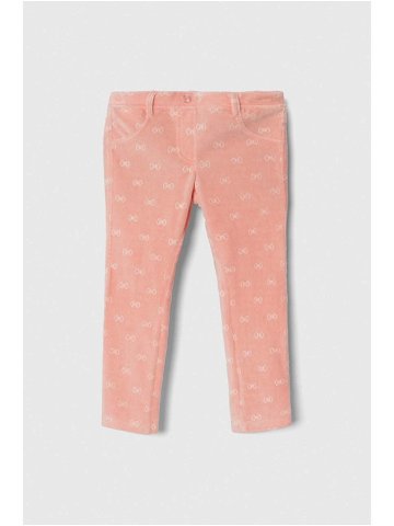 Dětské kalhoty United Colors of Benetton růžová barva vzorované
