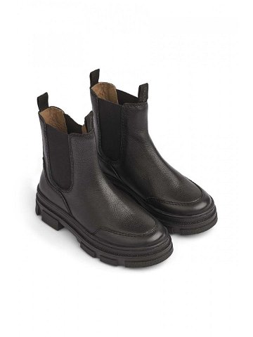 Dětské kožené kotníkové boty Liewood černá barva