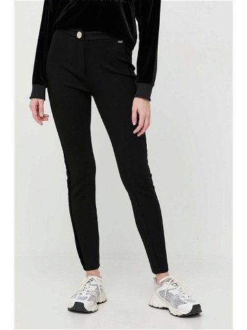 Kalhoty Armani Exchange dámské černá barva přiléhavé high waist