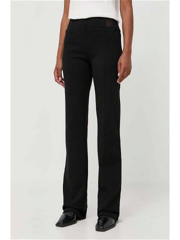 Kalhoty Pinko dámské černá barva jednoduché high waist