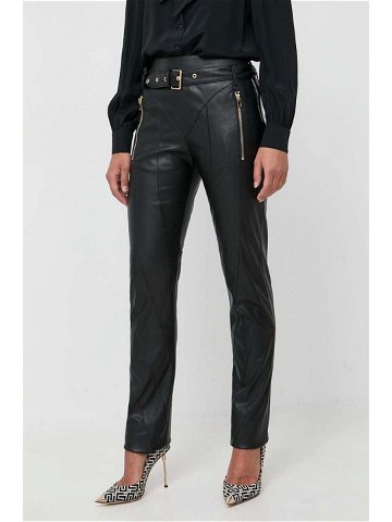Kalhoty Pinko dámské černá barva jednoduché high waist 101643 A12U