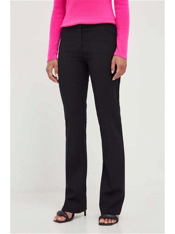 Kalhoty s příměsí vlny Pinko černá barva jednoduché high waist 102204 A18F