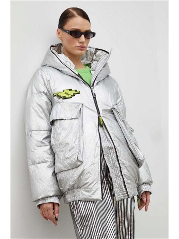 Péřová bunda MMC STUDIO dámská stříbrná barva zimní oversize