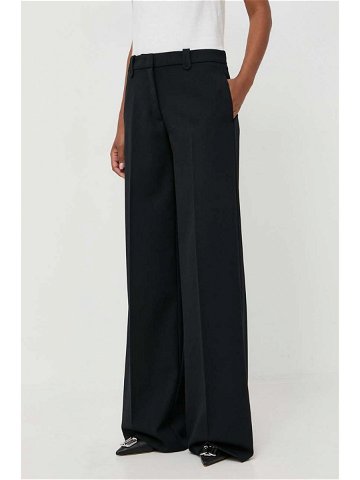 Kalhoty s příměsí vlny Pinko černá barva jednoduché high waist 102107 A18F