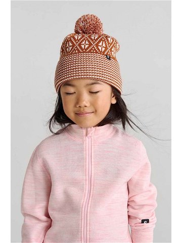 Dětská vlněná čepice Reima Kuurassa hnědá barva