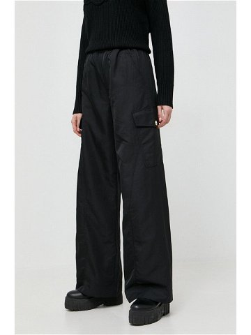 Kalhoty Pinko dámské černá barva široké high waist