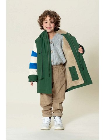 Dětská nepromokavá bunda Gosoaky STRIPED FOX zelená barva