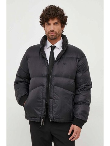 Oboustranná péřová bunda Emporio Armani pánská černá barva zimní