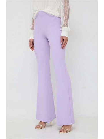 Kalhoty Twinset dámské fialová barva zvony high waist