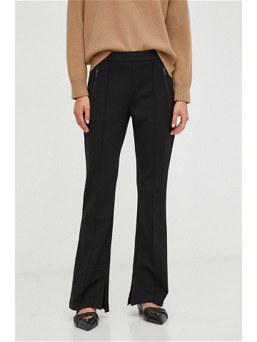 Kalhoty Weekend Max Mara dámské černá barva jednoduché high waist
