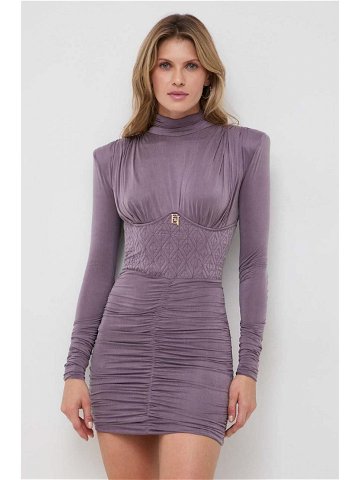 Šaty Elisabetta Franchi fialová barva mini