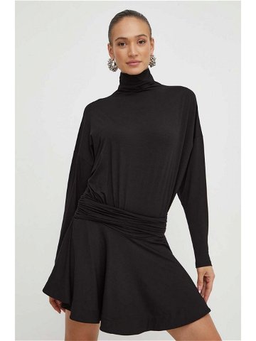 Šaty Pinko černá barva mini oversize 102193 A1DE