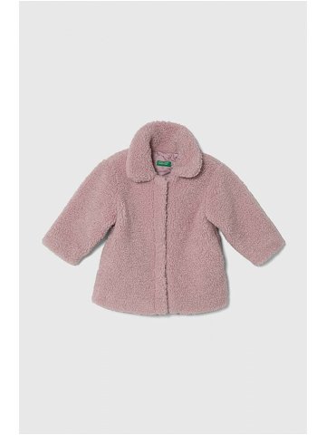 Dětský kabát United Colors of Benetton fialová barva