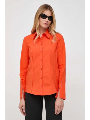 Košile Patrizia Pepe dámská oranžová barva regular s klasickým límcem