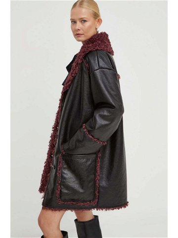Kabát Patrizia Pepe dámský černá barva přechodný oversize