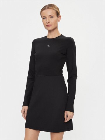 Calvin Klein Jeans Každodenní šaty Milano Spacer Mix Outfit Dress J20J222528 Černá Regular Fit