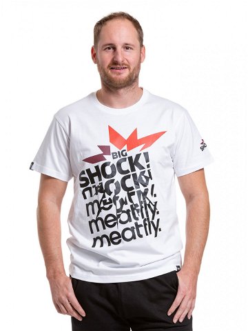 Meatfly pánské tričko Big Shock Shattered White Bílá Velikost XXL