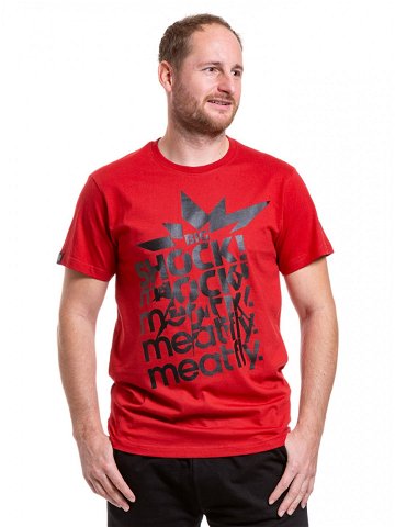 Meatfly pánské tričko Big Shock Shattered Dark Red Červená Velikost XXL