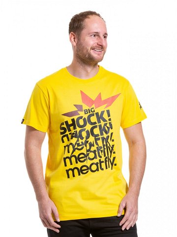 Meatfly pánské tričko Big Shock Shattered Yellow Žlutá Velikost XXXL