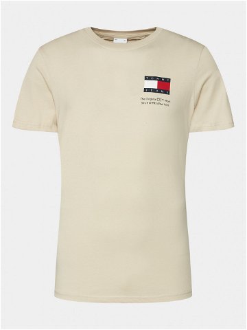 Tommy Jeans T-Shirt Essential Flag DM0DM18263 Béžová Slim Fit