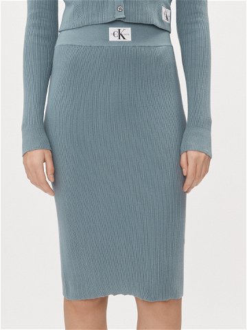 Calvin Klein Jeans Pouzdrová sukně Variegated J20J223247 Modrá Slim Fit