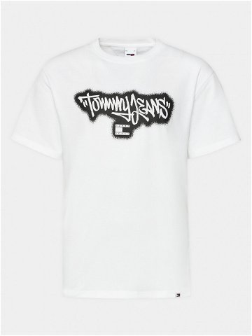 Tommy Jeans T-Shirt Spray DM0DM18272 Bílá Regular Fit