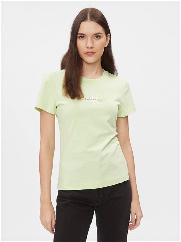 Calvin Klein Jeans T-Shirt Monologo J20J222564 Zelená Slim Fit