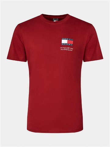 Tommy Jeans T-Shirt Essential Flag DM0DM18263 Červená Slim Fit