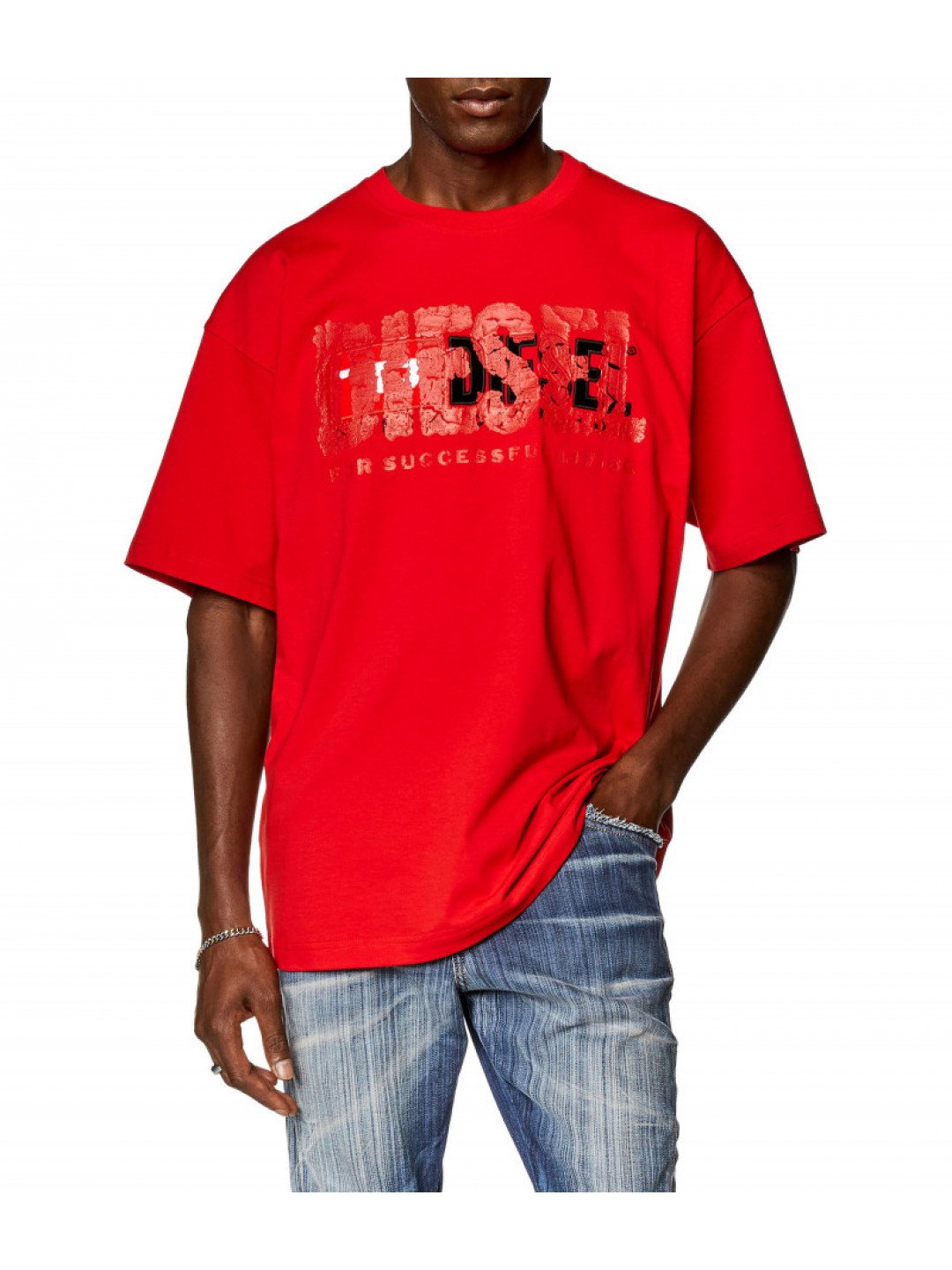 Tričko diesel t-nabel-m1 t-shirt červená xl